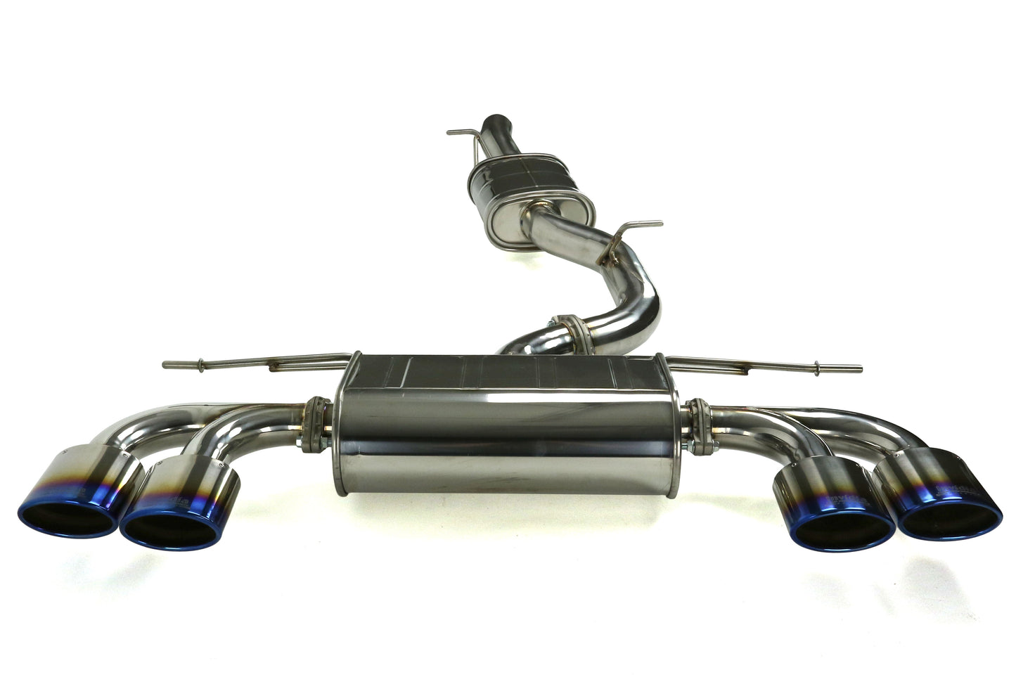 Invidia Q300 Quad Cat Back Exhaust w/Titanium Burnt Tips - 2015-2017 Volkwagen Golf R