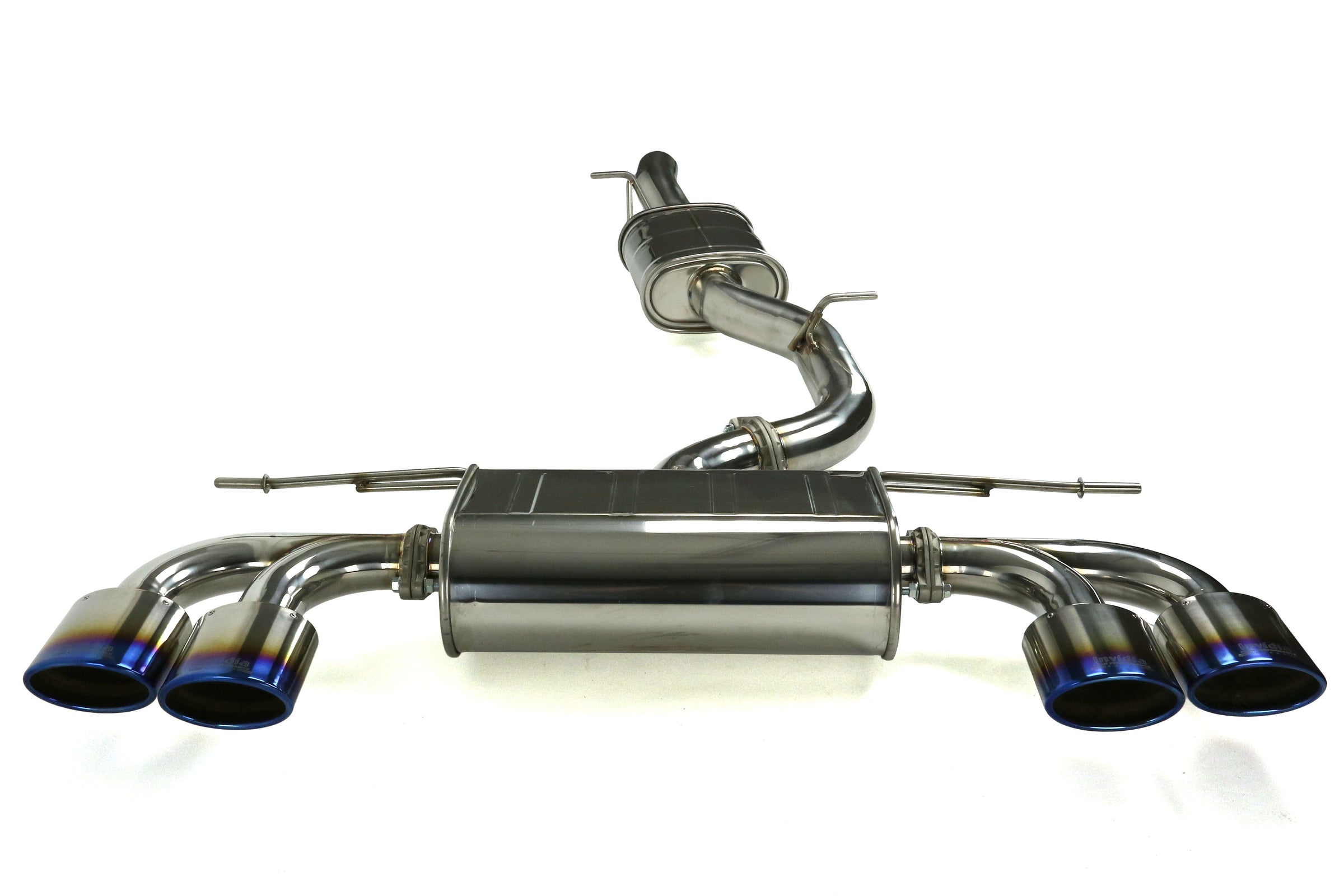 Invidia Q300 Quad Cat Back Exhaust w/Titanium Burnt Tips - 2015-2017 Volkwagen Golf R