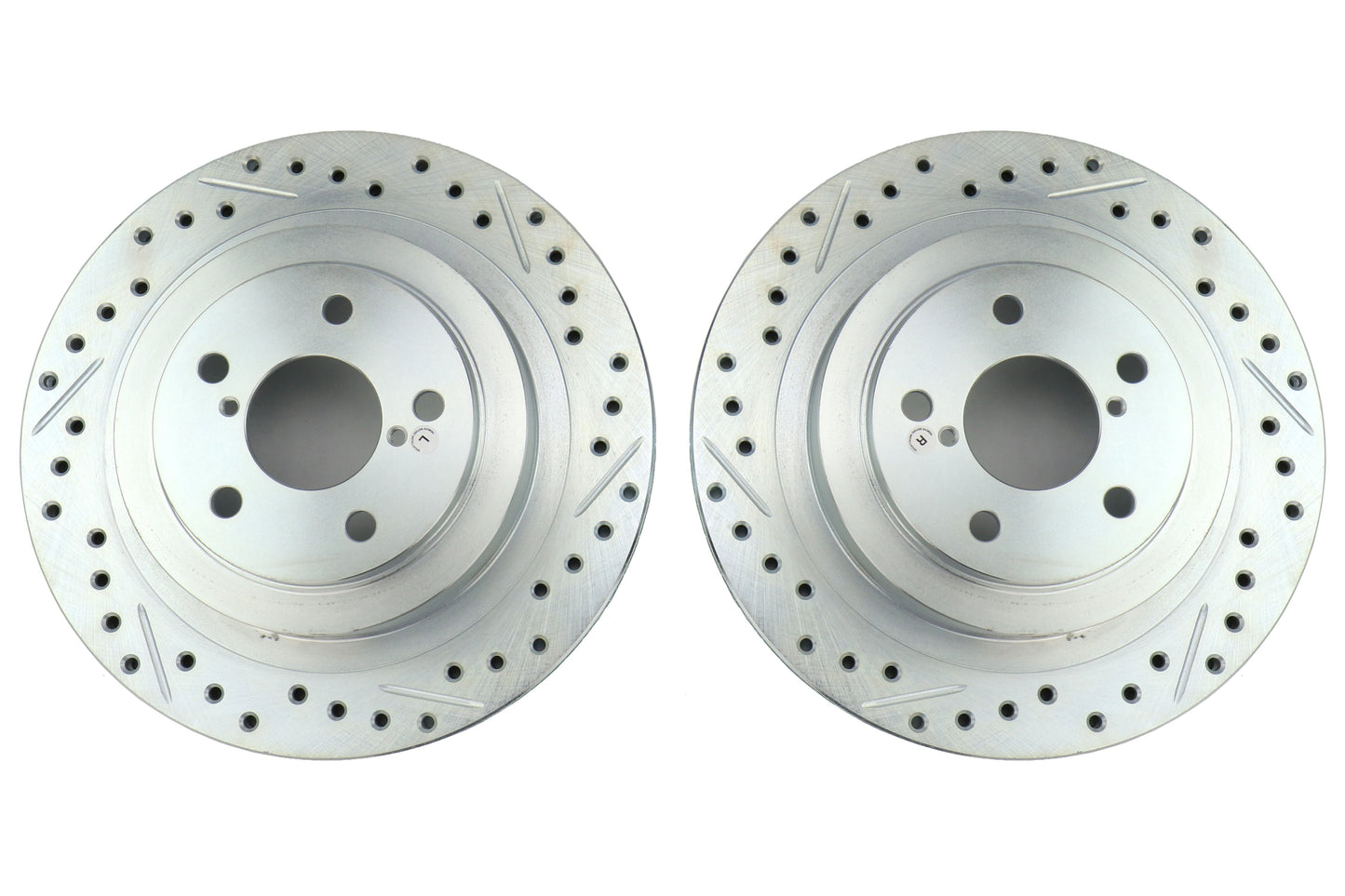 Stoptech C-Tek Sport Drilled and Slotted Rear Rotor Pair - Subaru Models (inc. 2006-2007 WRX / 2005-2009 Legacy GT)