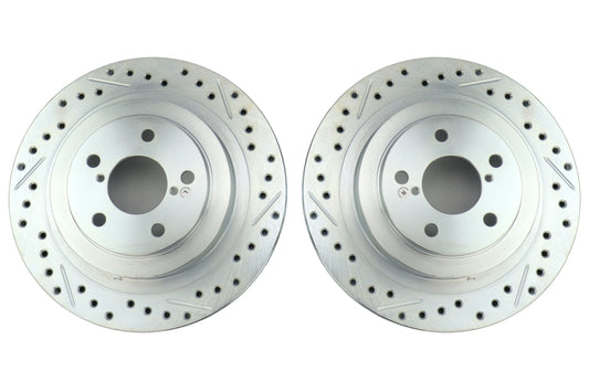 Stoptech C-Tek Sport Drilled and Slotted Rear Rotor Pair - Subaru Models (inc. 2006-2007 WRX / 2005-2009 Legacy GT)