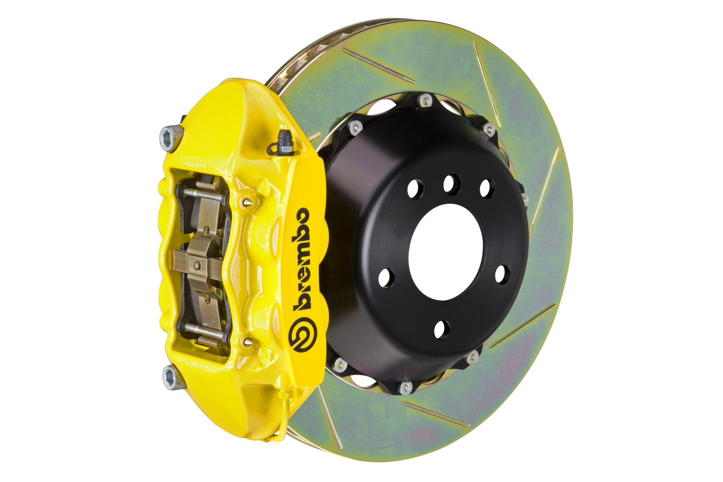 Brembo Gran Turismo Slotted Brake Kit 4 Piston 2-Piece Yellow Rear - 2013-2021 Scion FR-S / Subaru BRZ / Toyota 86