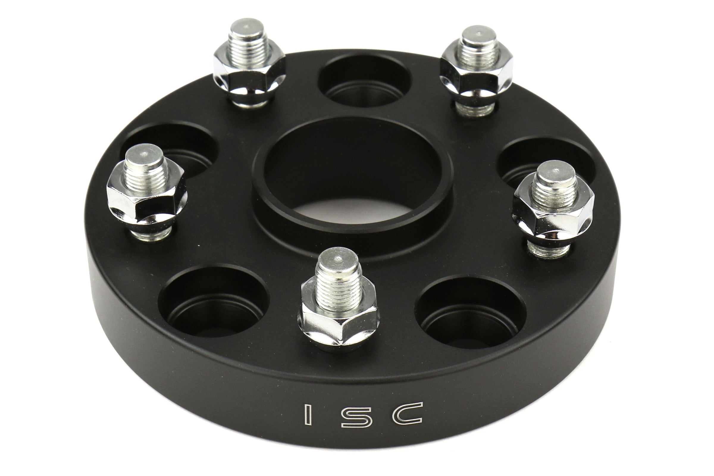 ISC Suspension Wheel Spacers 5x114.3 25mm Black Pair - Subaru STI 2005+ / WRX 2015+