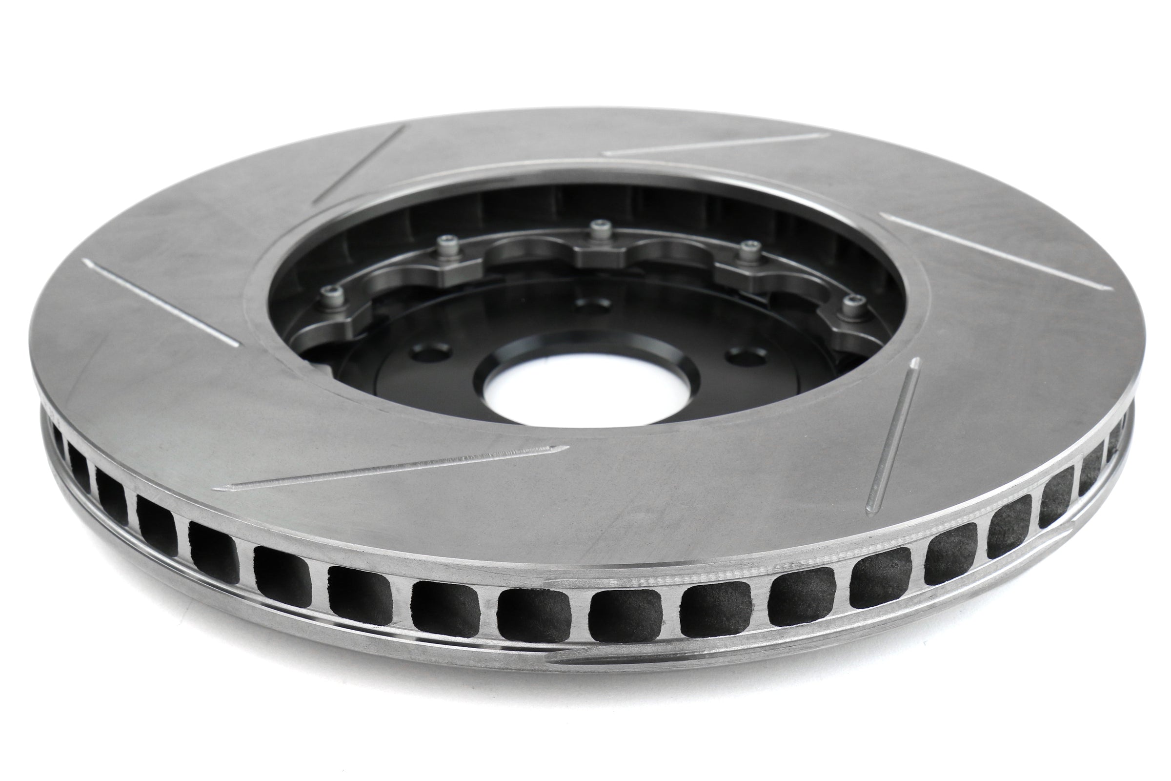 Stoptech 2 Piece AeroRotor and Hat 350x32 Slotted Front Left - 2008-2015 Mitsubishi Evo X