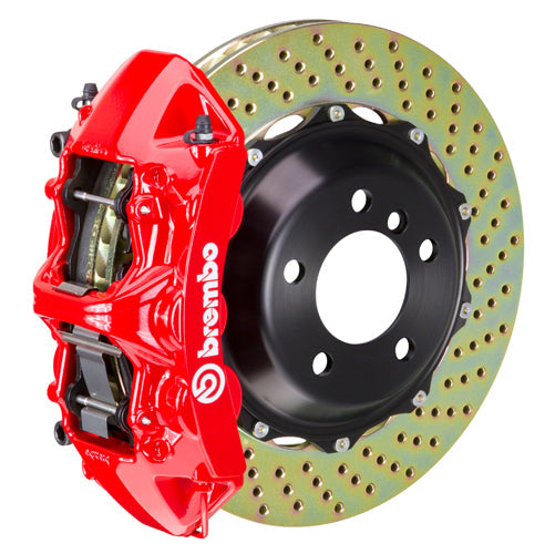 Brembo GT Systems Monobloc 6 Piston Front Big Brake Kit Red Drilled Rotors - 2017-2020 Honda Civic Type R/SI
