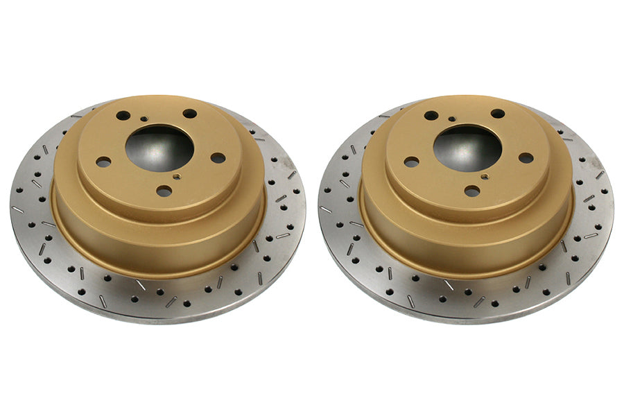 DBA 4000 Series Drilled/Slotted Rear Rotor Pair - Subaru Models (inc. 2002-2005 WRX)