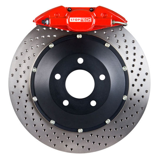 Stoptech ST-22 Big Brake Kit Rear 328mm Red Drilled Rotors - 2003-2006 Mitsubishi Evo 8/9