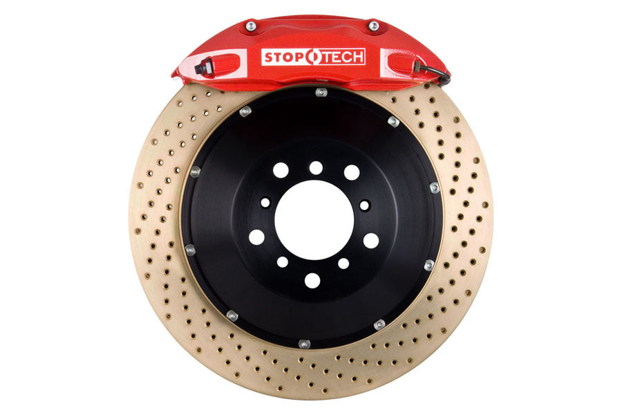 Stoptech ST-40 Big Brake Kit Front 328mm Red Zinc Drilled Rotors - Subaru Models (inc. 2002-2007 WRX)