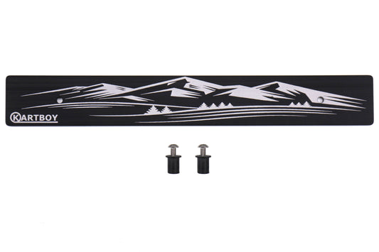 Kartboy Front License Plate Delete (Black w/ Mountain Logo) - Universal