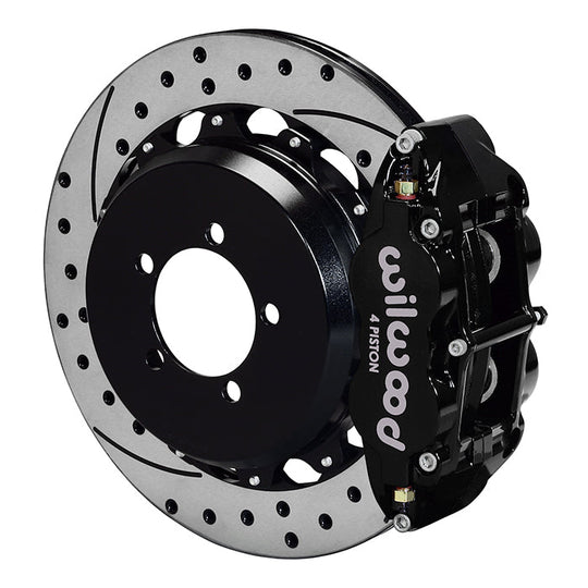 Wilwood FNSL4R 12.88in Rear Kit Drilled / Slotted Black - 2008-2014 Subaru WRX