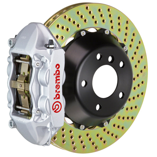 Brembo GT Systems 4 Piston Rear Big Brake Kit Silver Drilled Rotors - 2015-2017 Ford Mustang EcoBoost