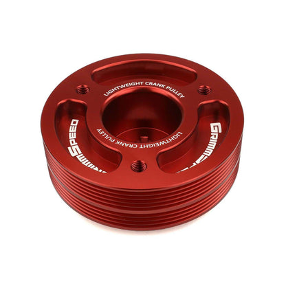 GrimmSpeed Lightweight Crank Pulley Red - Subaru Models (inc. 2002-2014 WRX / 2004+ STI)