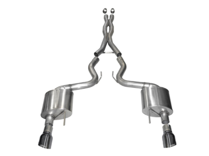 Corsa 15-17 Ford Mustang GT Coupe 5.0L 3in Sport Cat-Back Exhaust Dual Rear Exit w/ Gun Metal Tips