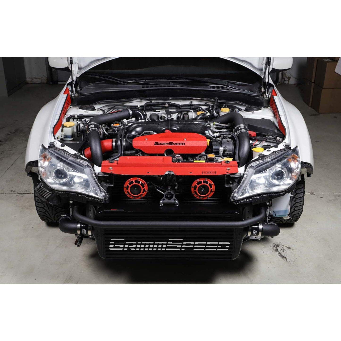 Grimmspeed Front Mount Intercooler Kit Black Core w/ Black Piping - 2008-2014 Subaru WRX / STI