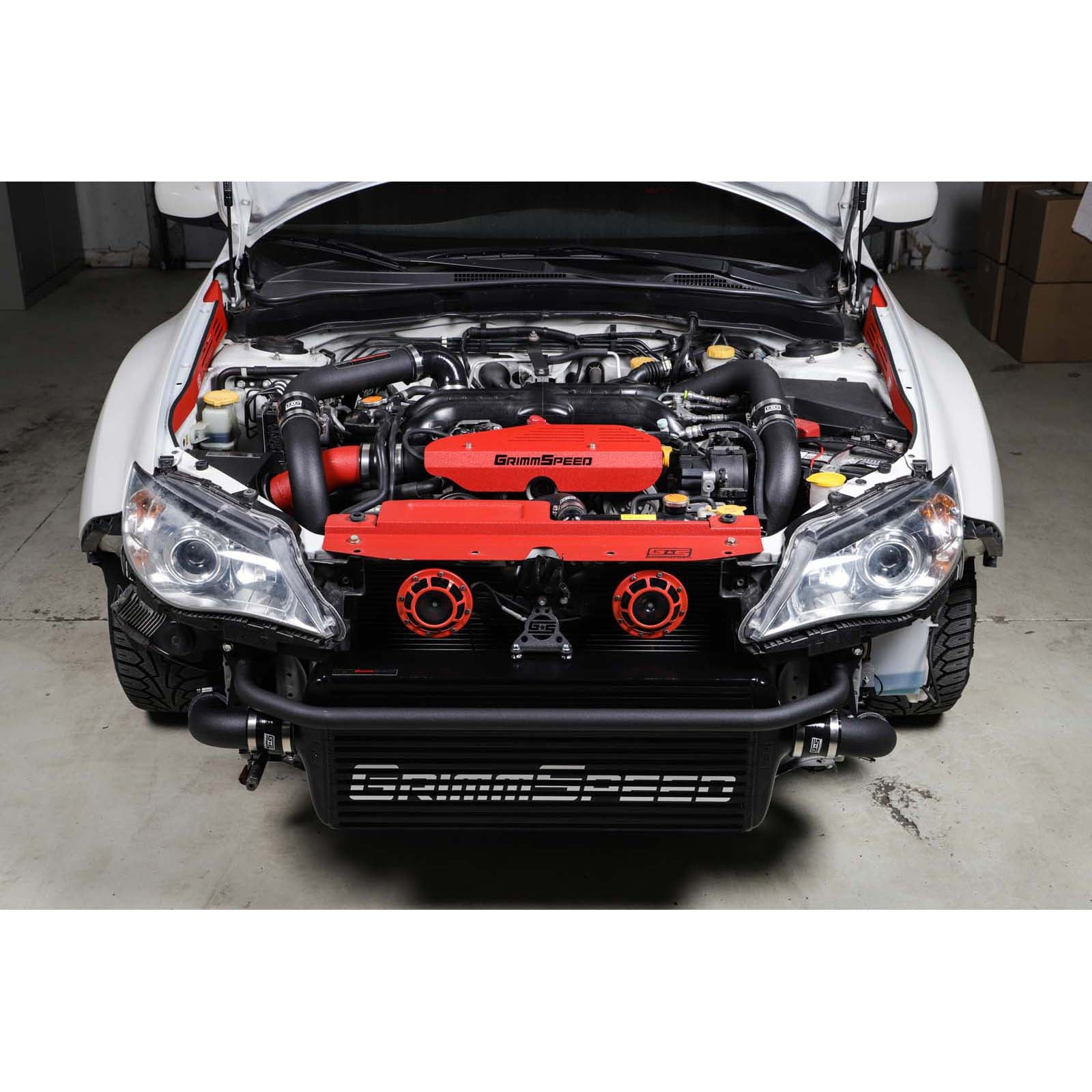 Grimmspeed Front Mount Intercooler Kit Black Core w/ Black Piping - 2008-2014 Subaru WRX / STI