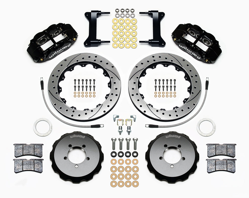Wilwood FNSL6R 12.88in Front Kit Drilled / Slotted Black - 2013-2021 Scion FR-S  / Subaru BRZ / Toyota 86