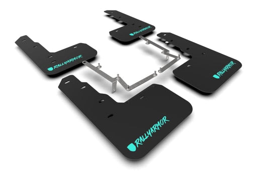 Rally Armor 17-21 Honda Civic Type R Black UR Mud Flap Altered Font Teal Logo (MF47-UR-BLK/TL-X)