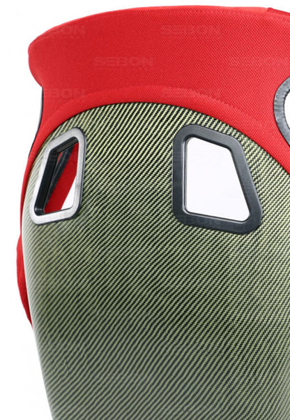 Seibon Carbon Kevlar Racing Seat Type-FC Red - Universal