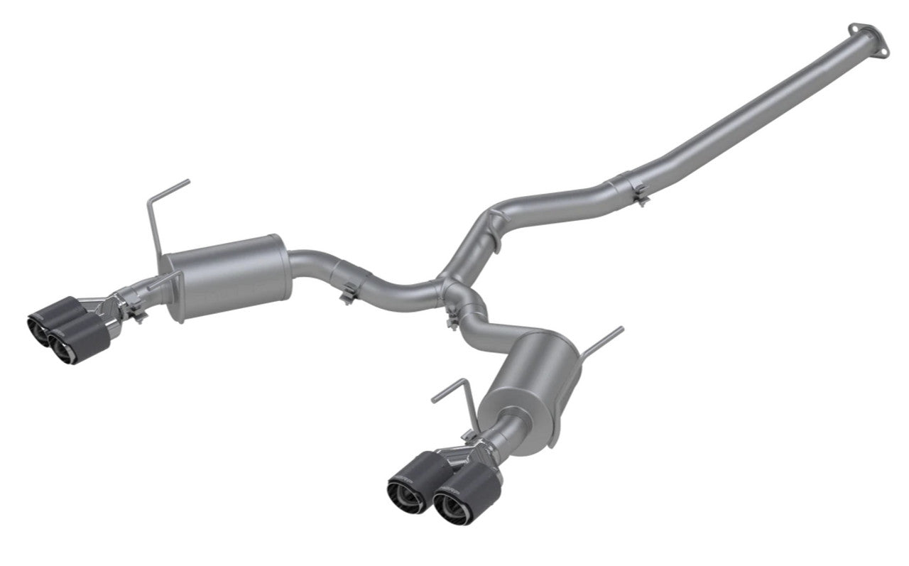 MBRP Street 3in Quad Carbon Fiber Tip Cat Back Exhaust - 2015-2021 Subaru WRX / STI