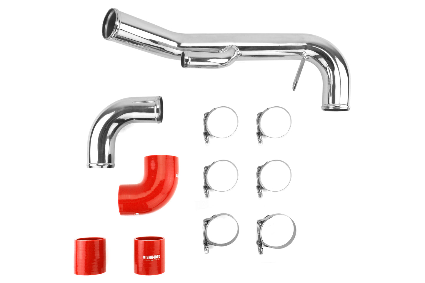 Mishimoto Lower Intercooler Pipe Red - 2008-2015 Mitsubishi Evo X