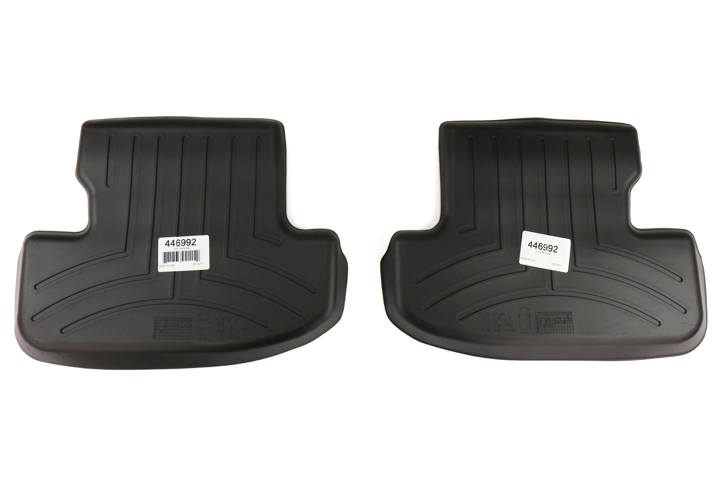 Weathertech Rear Floorliner Set Black - 2015-2017 Ford Mustang