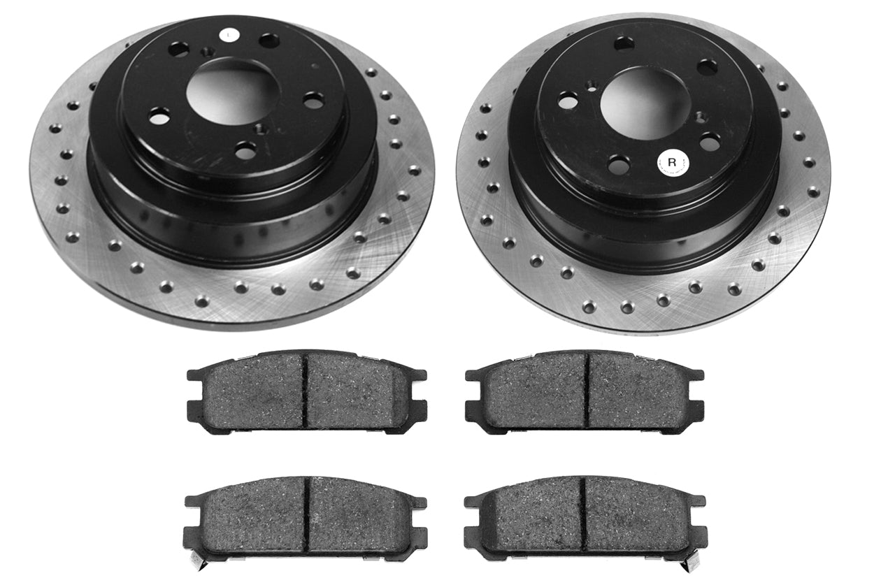 Stoptech Street Axle Pack Drilled Rear - 1998-2001 Subaru Impreza 2.5 RS / 1990-1999 Legacy