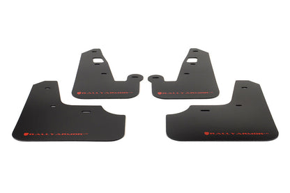 Rally Armor UR Mudflaps Black Urethane Red Logo - 2007-2012 Mitsubishi Lancer