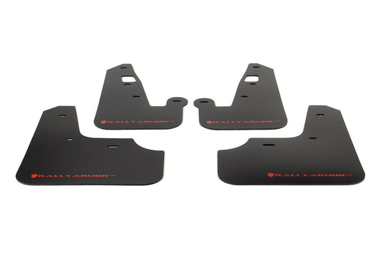 Rally Armor UR Mudflaps Black Urethane Red Logo - 2007-2012 Mitsubishi Lancer