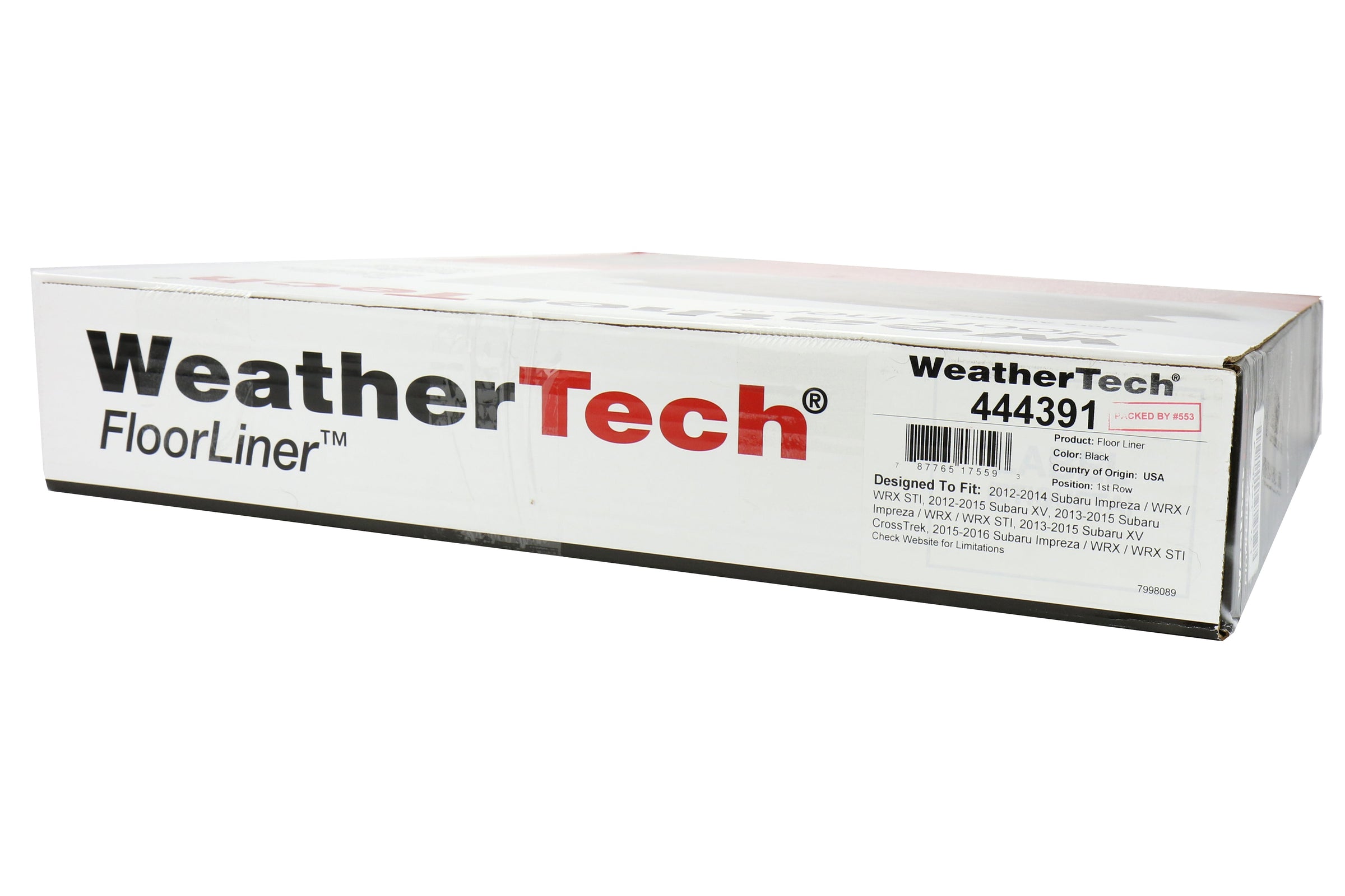 Weathertech Floorliner Black Front - 2015-2021 Subaru WRX / STI / 2013-2015 Crosstrek