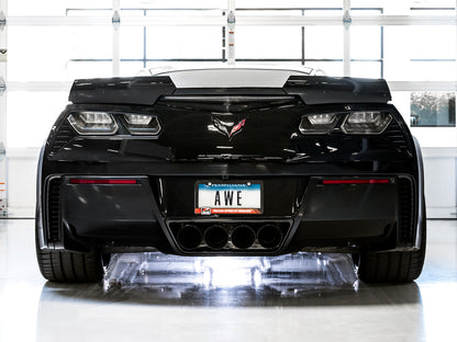 AWE Touring Edition Axleback Exhaust for C7 Corvette Stingray / Z51 / Grand Sport / Z06 / ZR1 -- Diamond Black Tips (includes AWE AFM valve simulators)