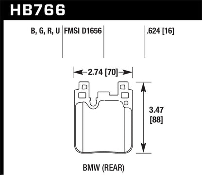 Hawk 14-20 BMW 2-Series / 12-18 BMW 3-Series Performance Ceramic Street Rear Brake Pads