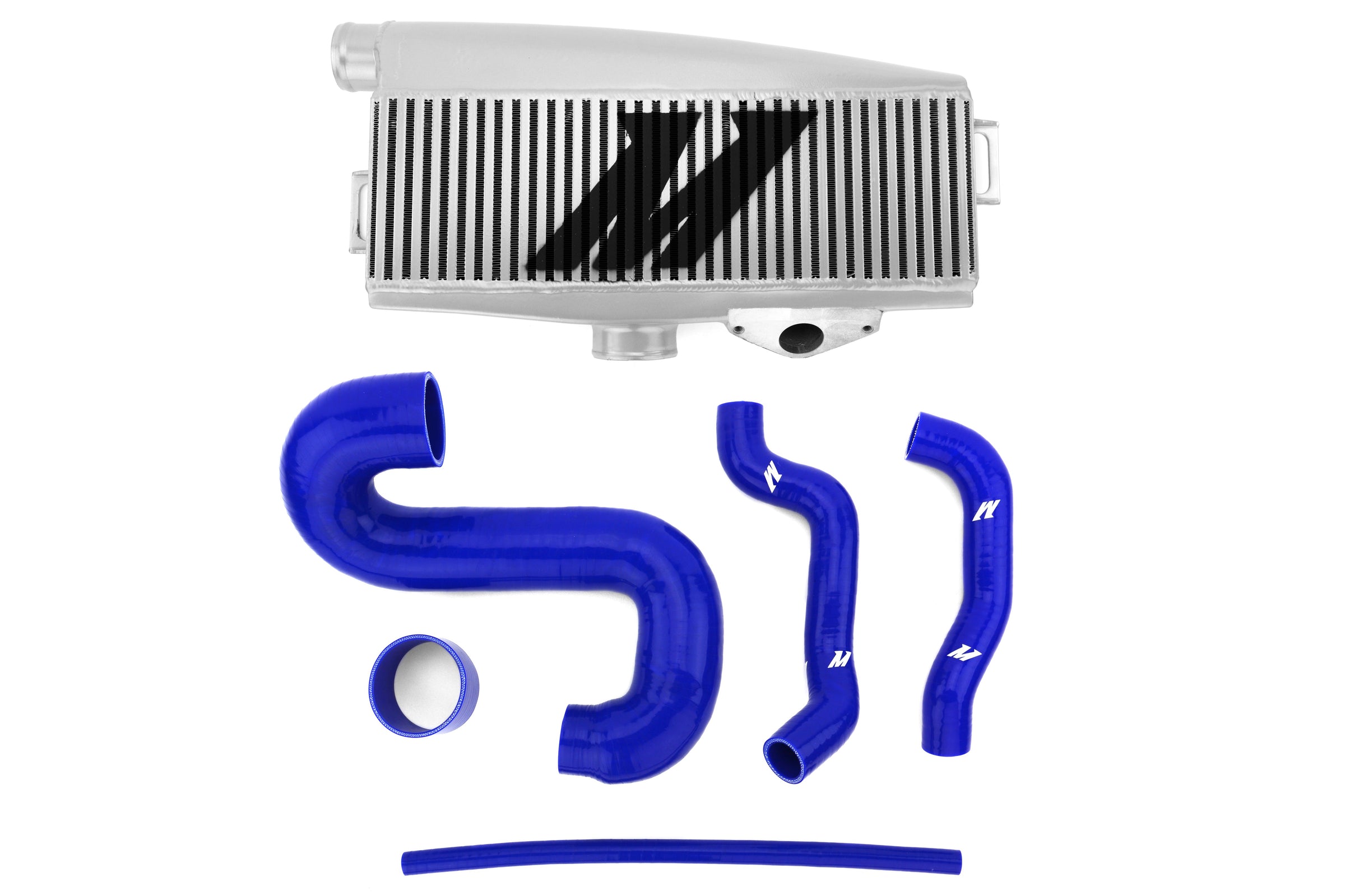 Mishimoto Silver Top Mount Intercooler w/ Blue Hoses - 2002-2007 Subaru WRX / 2004-2007 STI