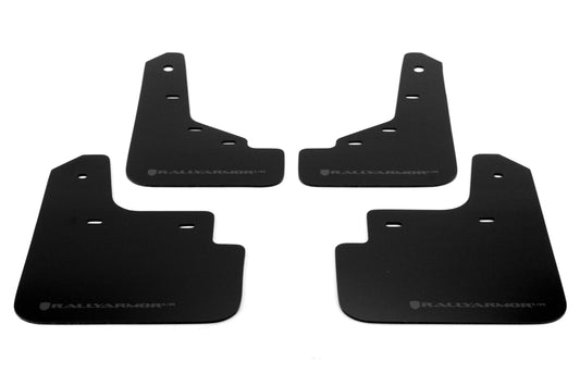 Rally Armor UR Mudflaps Black Urethane Grey Logo - 2014-2015 Mazda 3