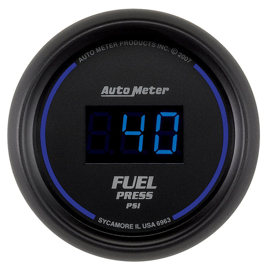 Autometer Cobalt Fuel Pressure Gauge Digital Blue LED 52mm - Universal