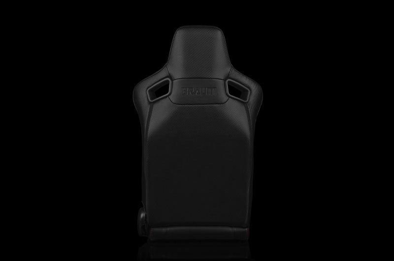 Braum Elite-X Series Sport Seats - Black Leatherette (Red Stitching) Pair - Universal