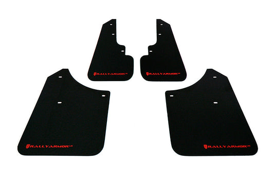 Rally Armor UR Mudflaps Black Urethane Red Logo - 2003-2008 Subaru Forester