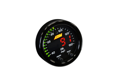 AEM X-Series Temperature Gauge Kit - 100-300F - Black Bezel / Black Face - Universal