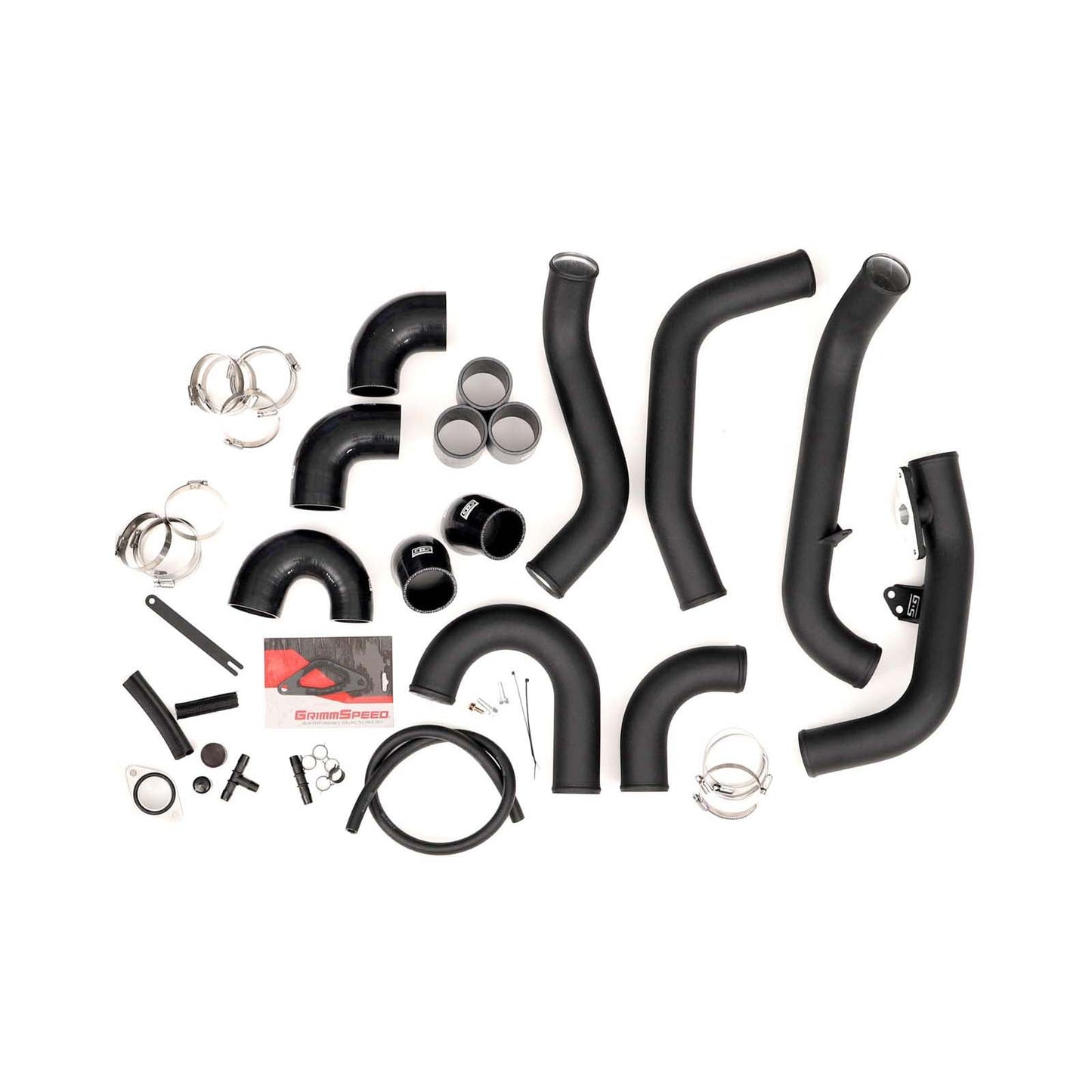 GrimmSpeed Front Mount Intercooler Kit Black Core w/ Black Piping - 2015-2021 Subaru WRX / STI