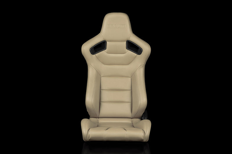 Braum Elite Series Sport Seats - Beige Leatherette Pair - Universal