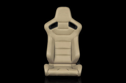 Braum Elite Series Sport Seats - Beige Leatherette Pair - Universal