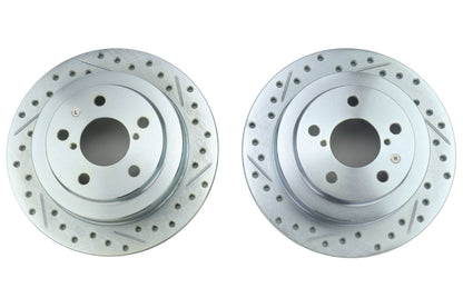Stoptech C-Tek Sport Drilled and Slotted Rear Rotor Pair - Subaru Models (inc. 2002-2005 WRX)