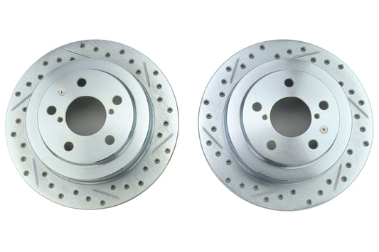 Stoptech C-Tek Sport Drilled and Slotted Rear Rotor Pair - Subaru Models (inc. 2002-2005 WRX)
