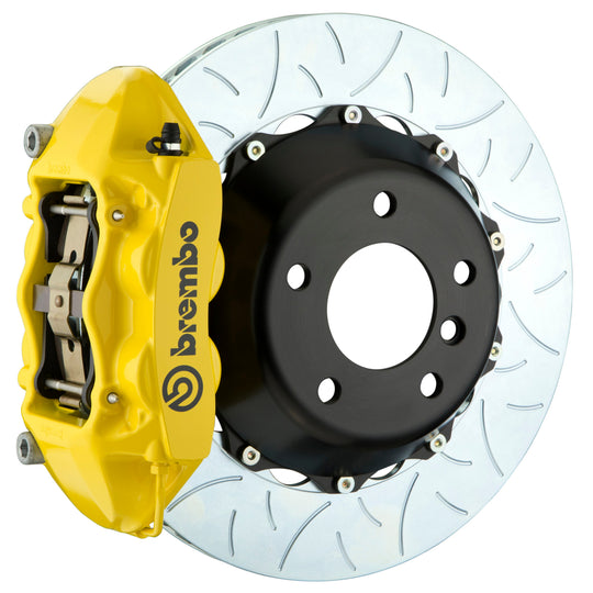 Brembo GT-R Systems 4 Piston Rear Big Brake Kit Yellow Slotted Rotors - 2015-2017 Subaru WRX/STI Models without Electronic Parking Brake / BRZ 2013+ / Scion FR-S 2013-2016