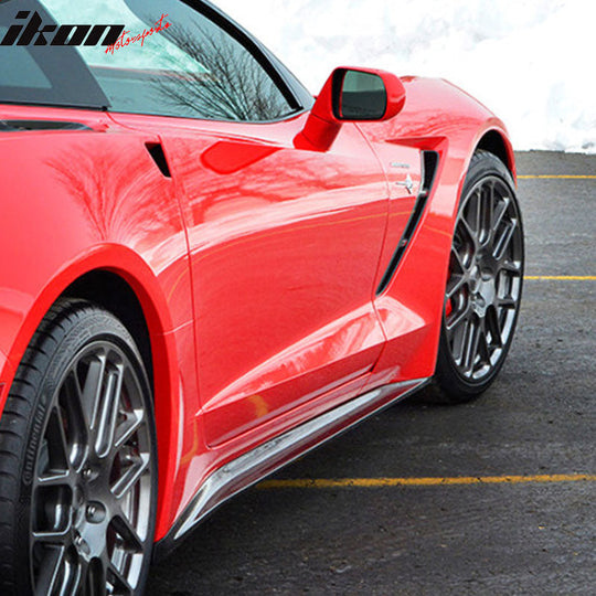 2014-2019 Chevrolet Corvette C7 ST Style Side Skirts Carbon Fiber CF