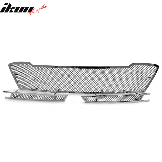 2016-2017 Chevrolet Camaro Front Upper + Lower Mesh Grille Insert 3PCS