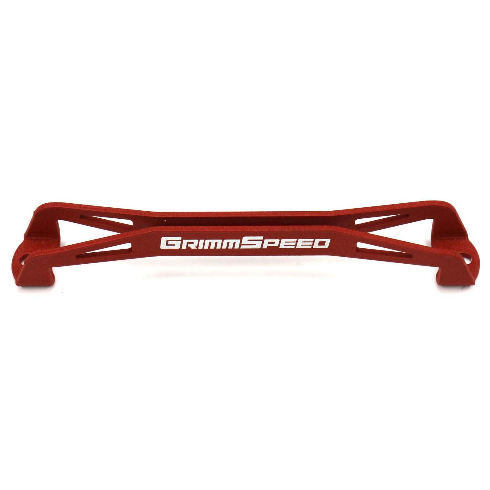 GrimmSpeed Lightweight Battery Tie Down Red - Subaru Models (inc. 2002+ WRX/STI)
