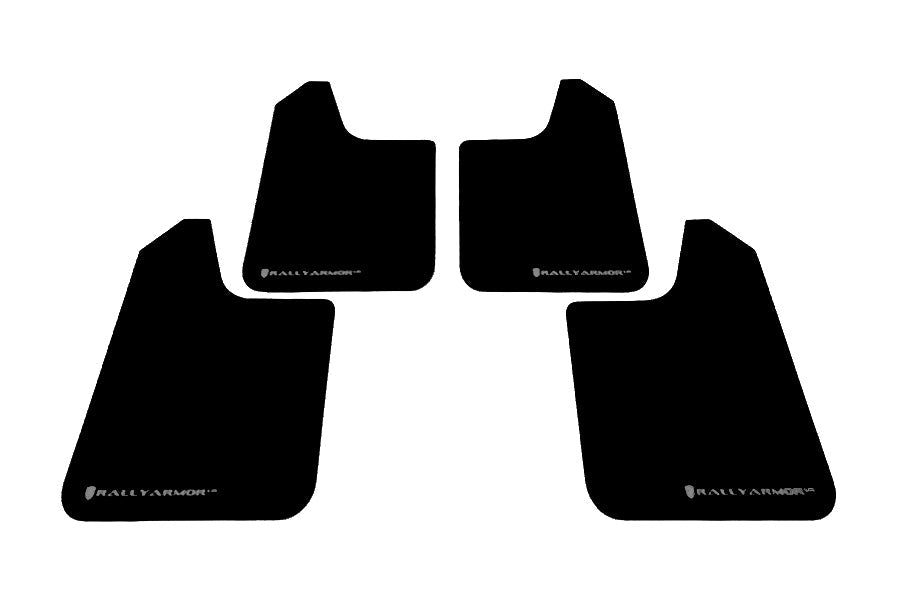Rally Armor Universal UR Mudflaps Black Urethane Grey Logo - Universal