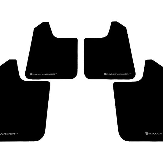 Rally Armor Universal UR Mudflaps Black Urethane Grey Logo - Universal