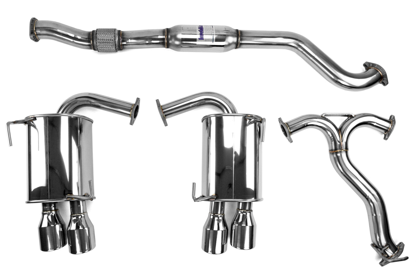 Invidia Q300 Quad Tipped Cat Back Exhaust - Stainless Tips - 2015-2021 Subaru WRX / STI