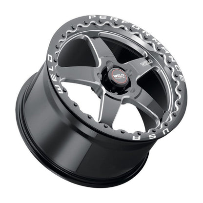 Weld S904 15x10 Ventura Beadlock 5x114.3 ET25 BS6.5 Gloss BLK MIL DIA 78.1