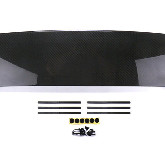 Seibon Carbon Fiber S Style Rear Spoiler W/ Brake Light - 2008-2014 Subaru WRX Hatchback / STI Hatchback